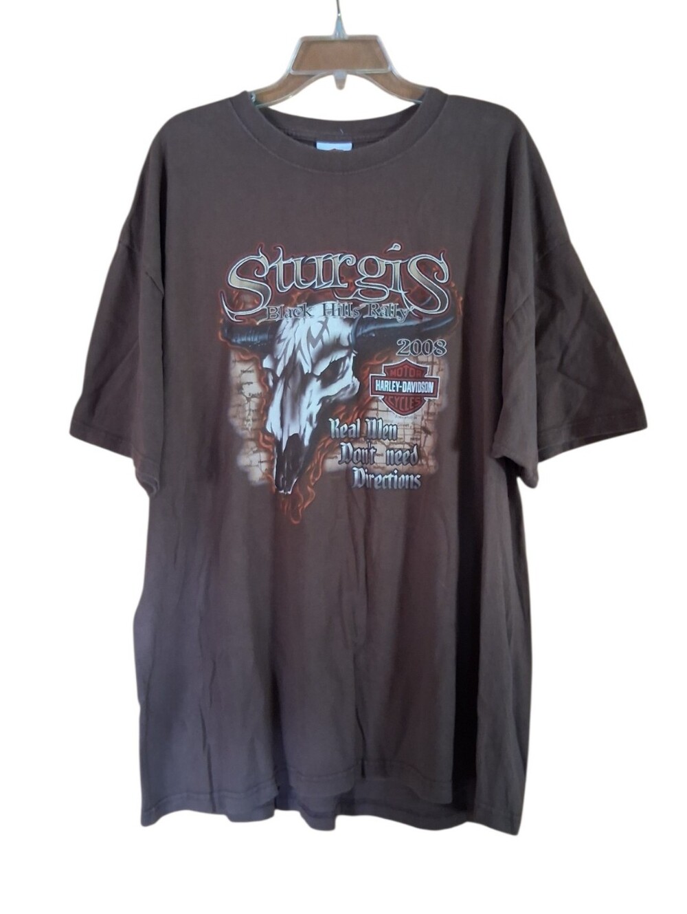 Harley Davidson Sturgis 2008 Black Hills Rally Vintage Graphic T-shirt Size 2XL